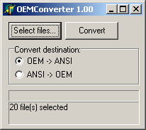 Скриншот 'OEMConverter' [3,39 Кб]